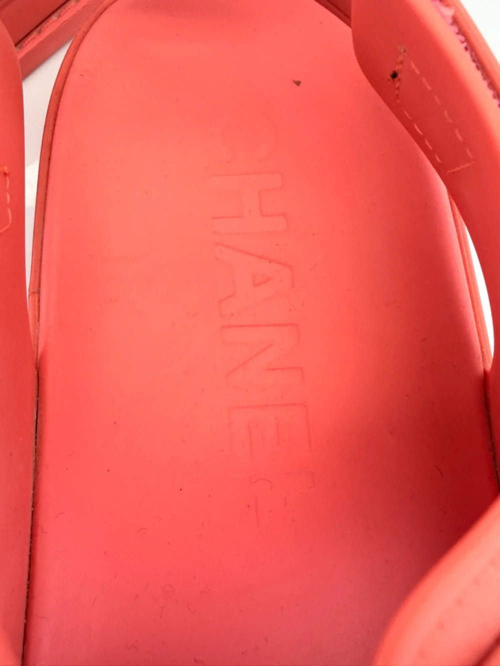 CHANEL Chanel Red Rubber CC Dad Sandals Size 39